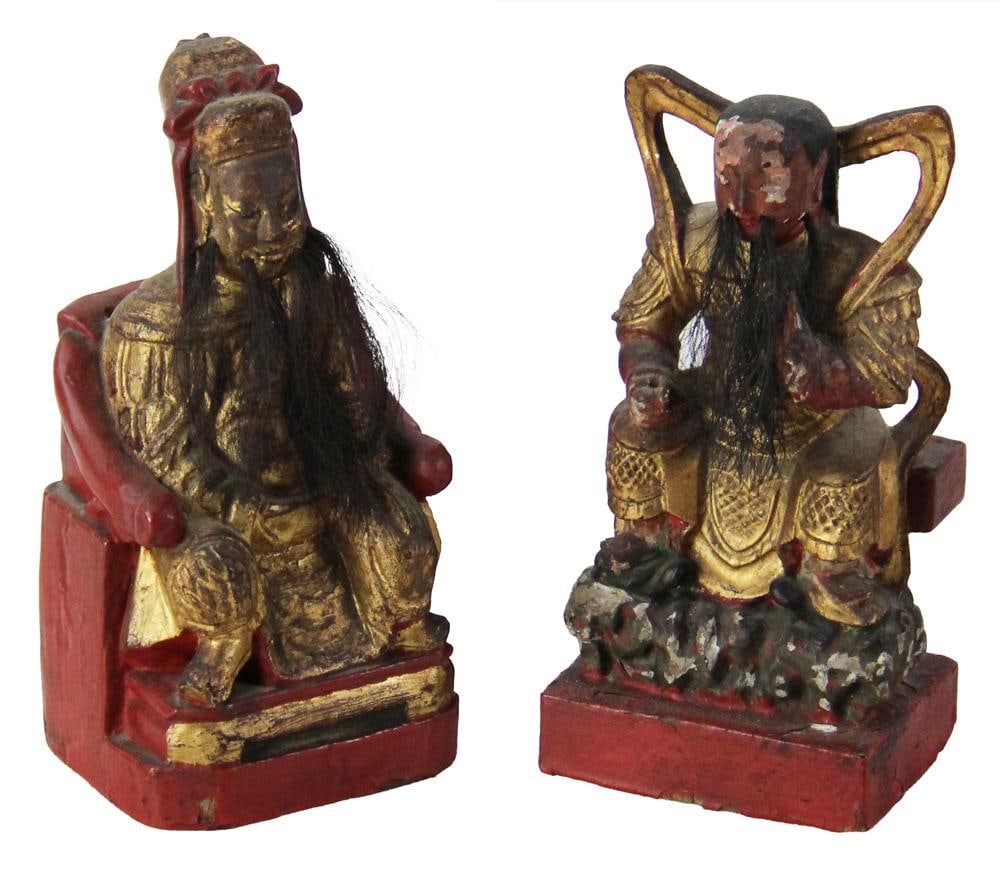 Two Antique Chinese Giltwood Buddhas (1 of 8)