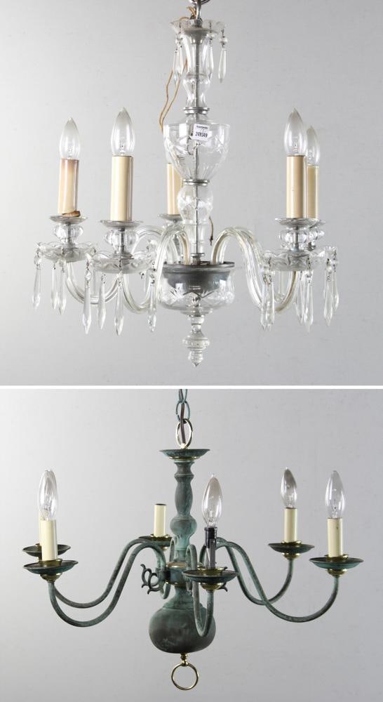 Cut Crystal Chandelier with Copper Chandelier (1 of 14)