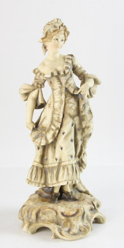Austrian Porcelain Figure: Austrian porcelain figure, 14" x 6". Provenance: Dover, MA.