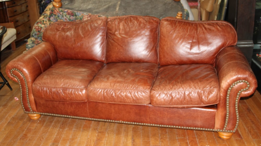 Brown Leather Sofa - 2