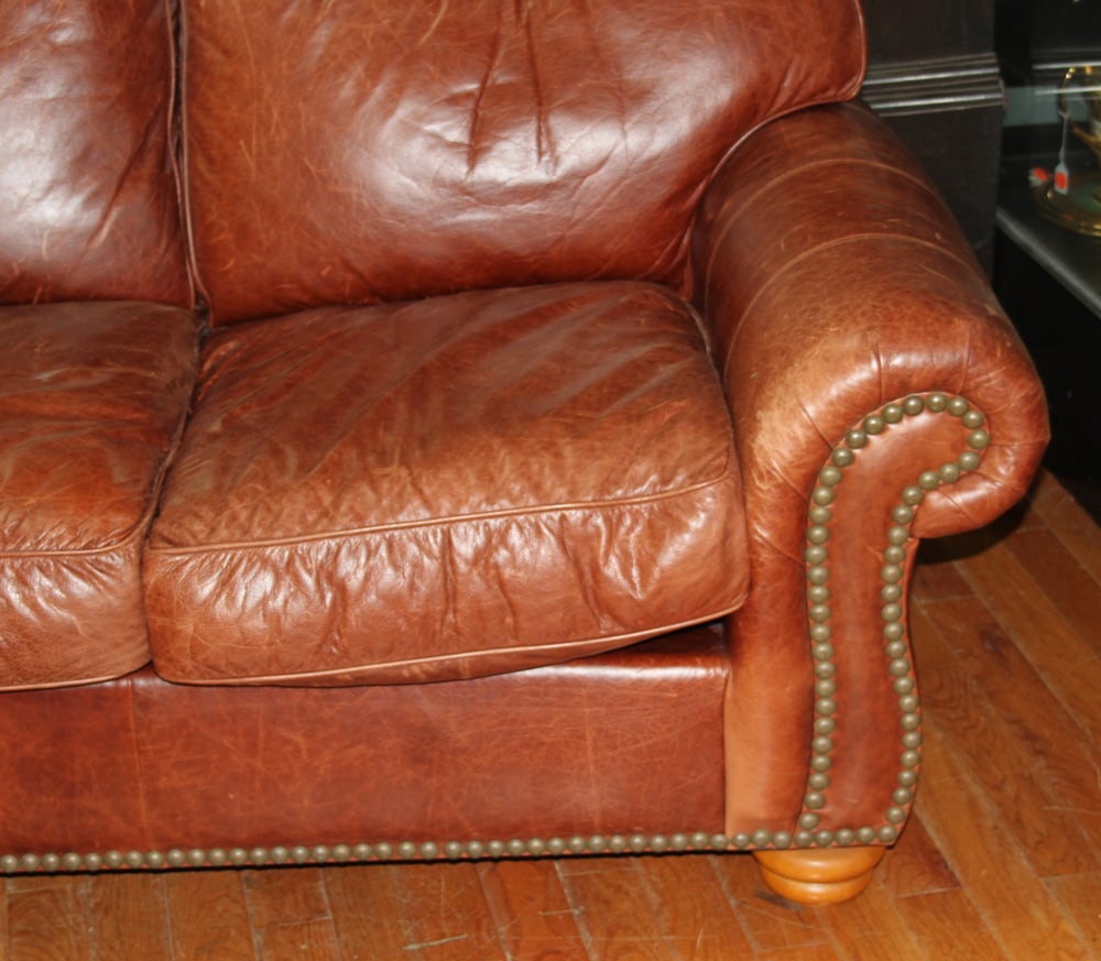 Brown Leather Sofa - 3