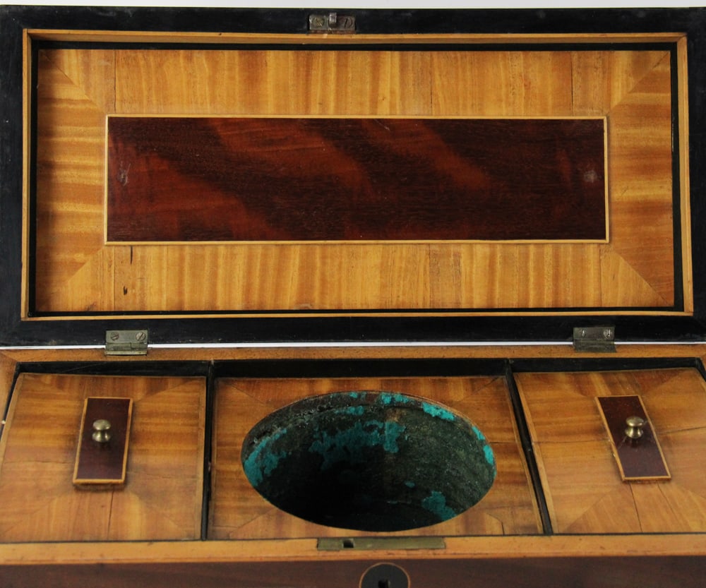19thC Regency Inlaid Tea Caddy - 6