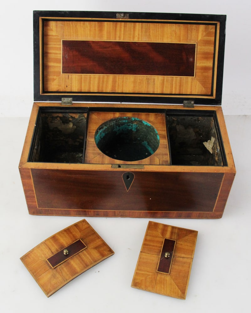 19thC Regency Inlaid Tea Caddy - 8
