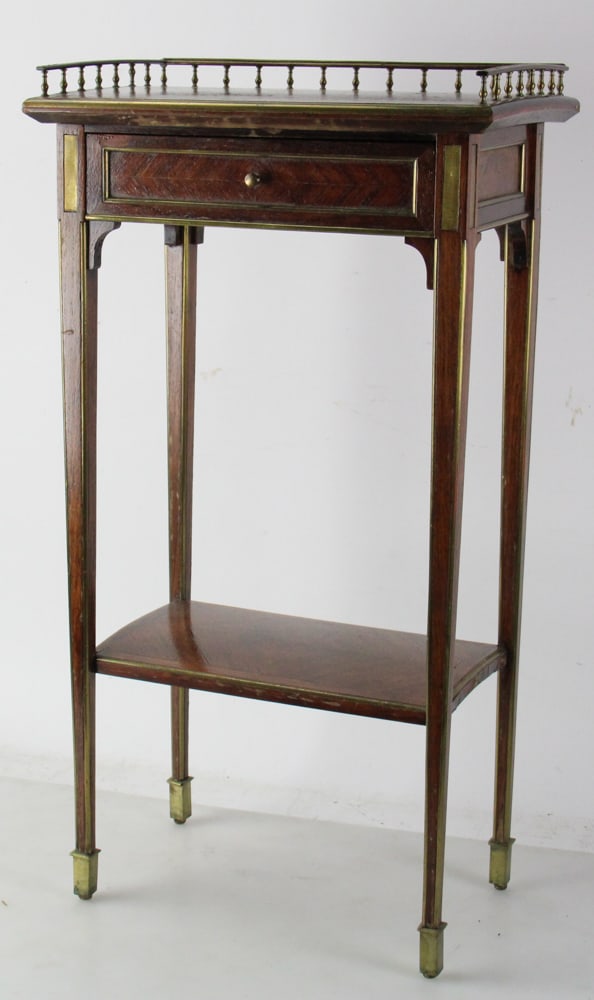 19thC Regency Table with Gallery Top - 4