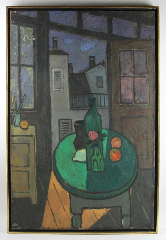 Olga Abt 1958 Window View, oil on canvas: Olga Abt, 1958, Window View, oil on canvas, 38" x 25".