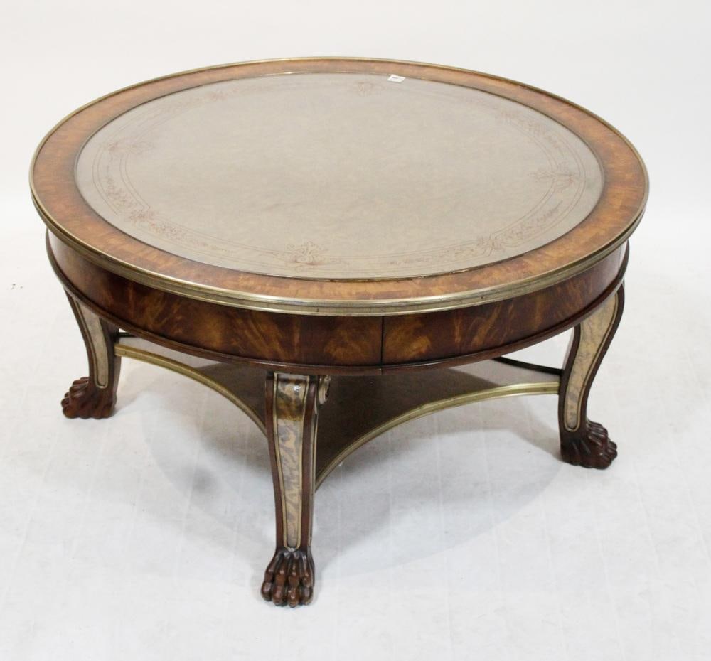 Theodore Alexander Center Table: Theodore Alexander center table, 21" x 38". Provenance: Essex, Massachusetts collection.