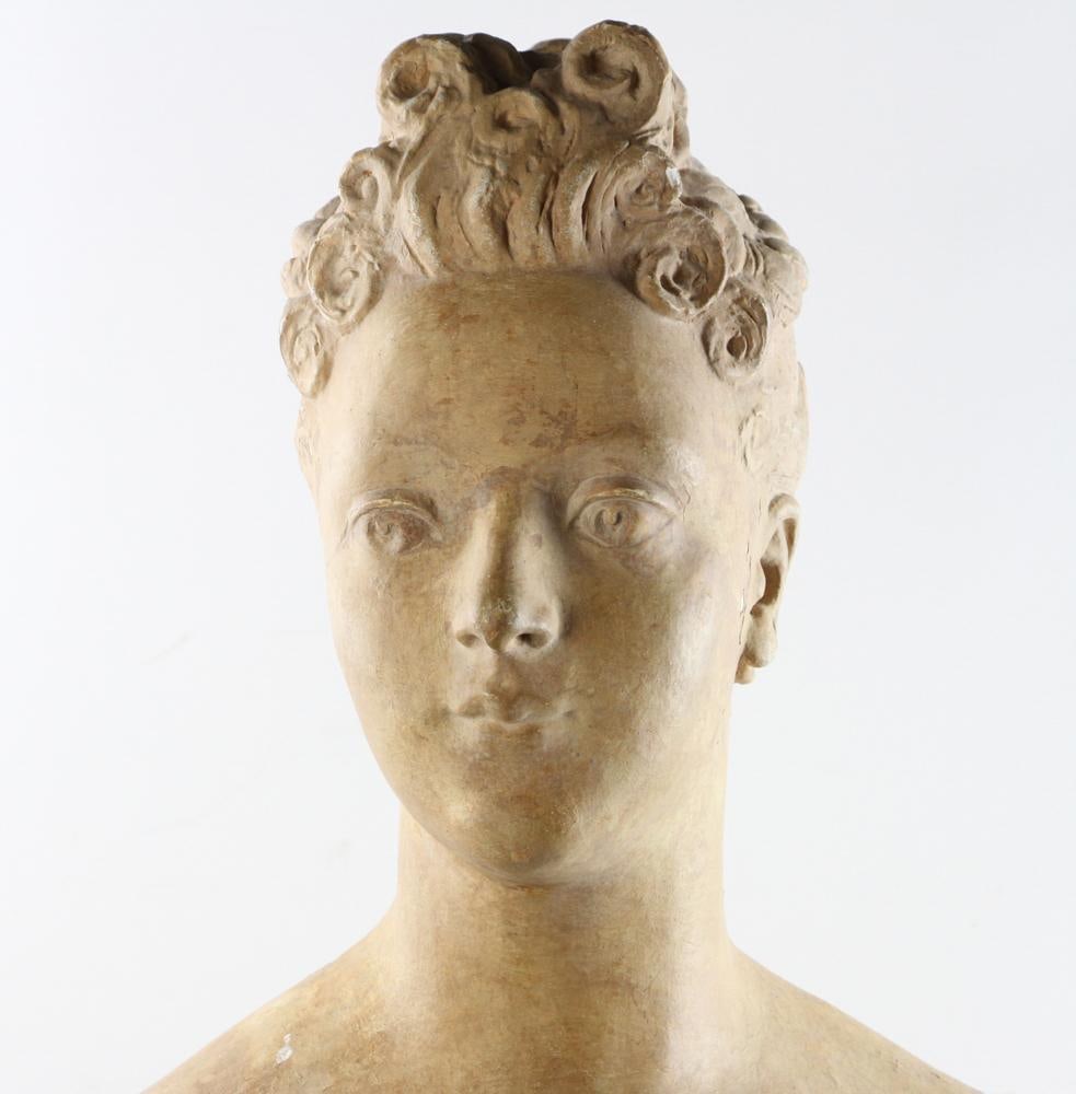 19thC French Plaster Bust - 2