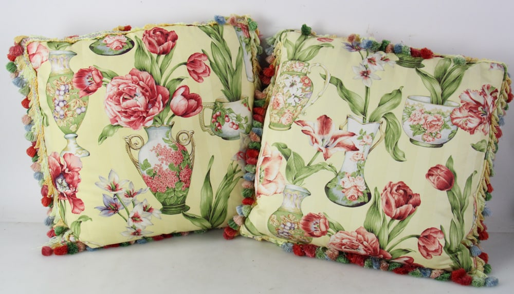 Three Custom Chintz Pillows - 6