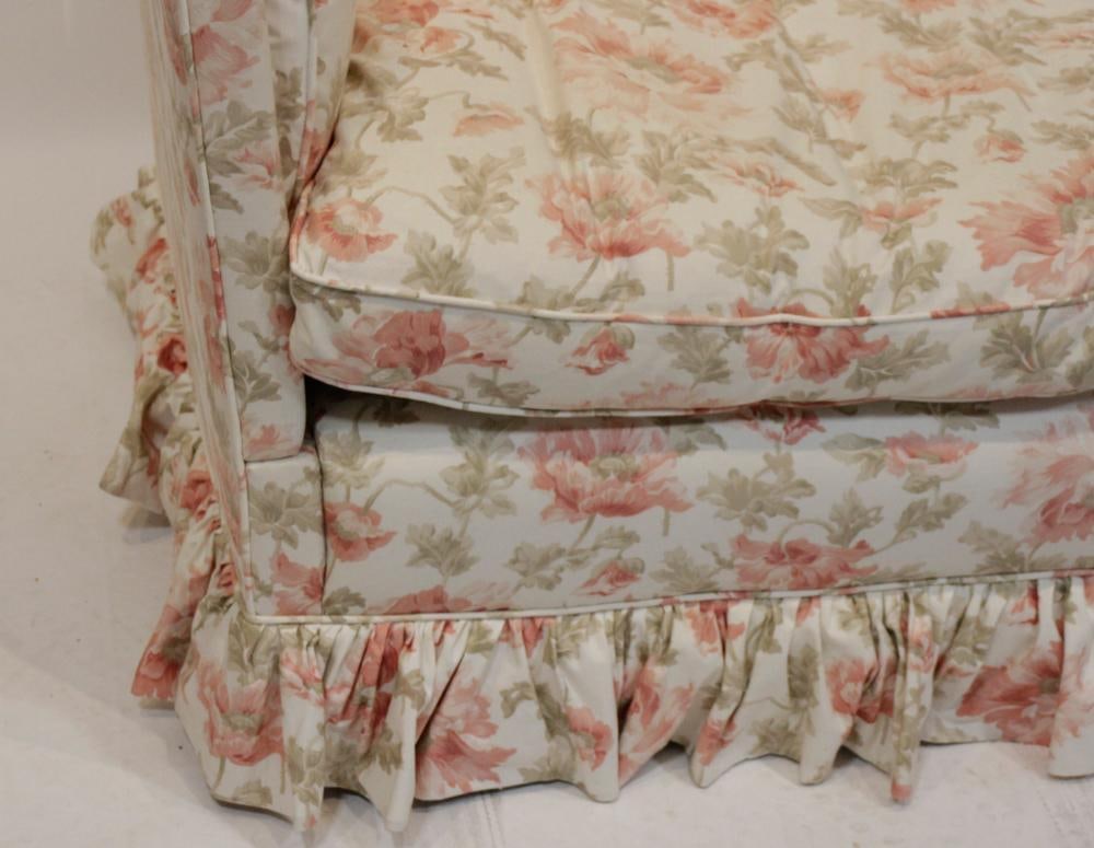 Floral Upholstered Drop-Arm Settee - 3