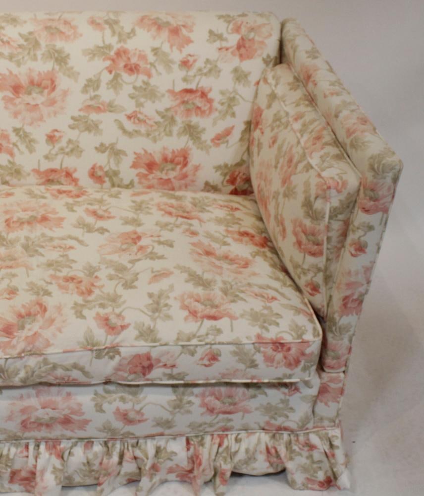 Floral Upholstered Drop-Arm Settee - 6