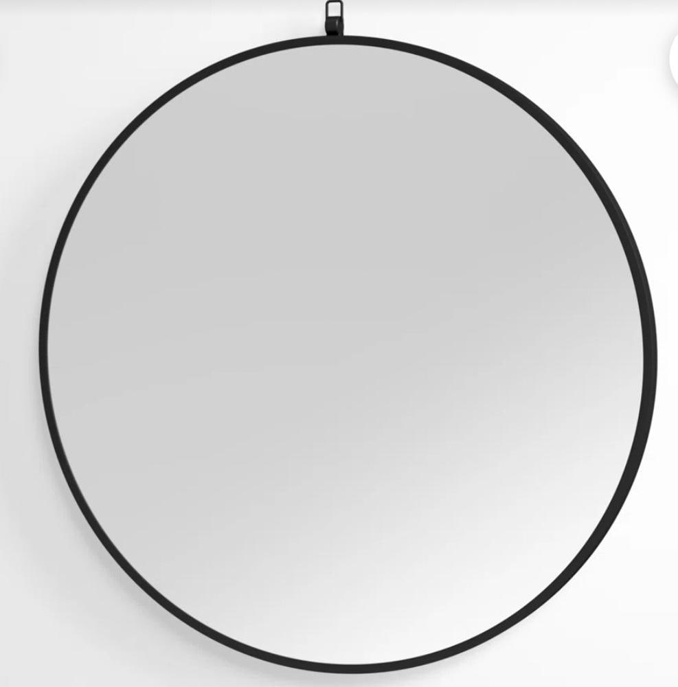 Black Metal Round Mirror (1 of 5)
