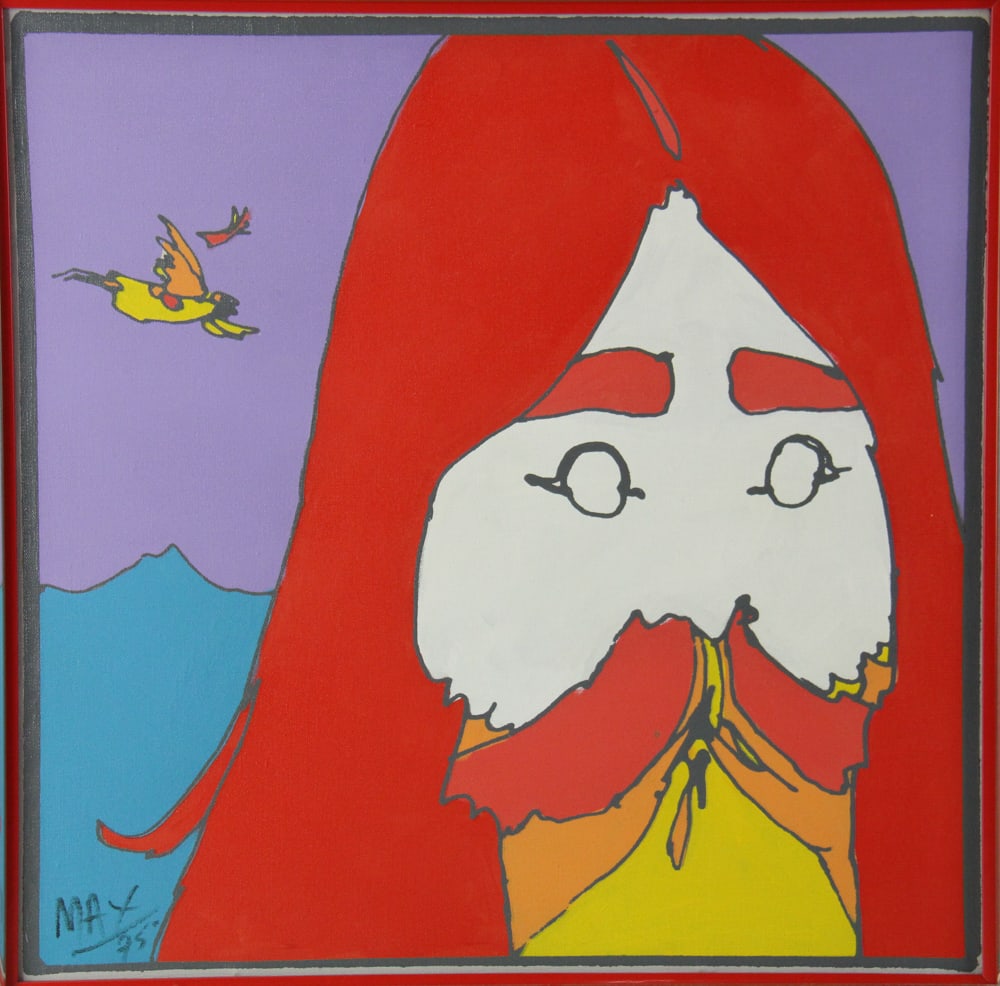 Peter Max, "His Own Eclipse", Original Acrylic - 2