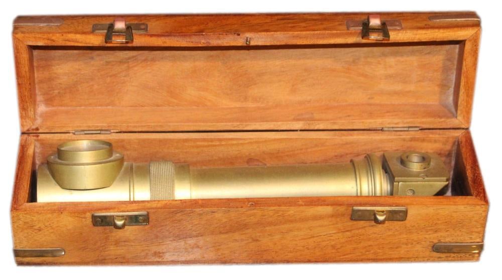 Brass Periscope with Box: Brass periscope with box. Provenance: Gloucester, Massachusetts estate.