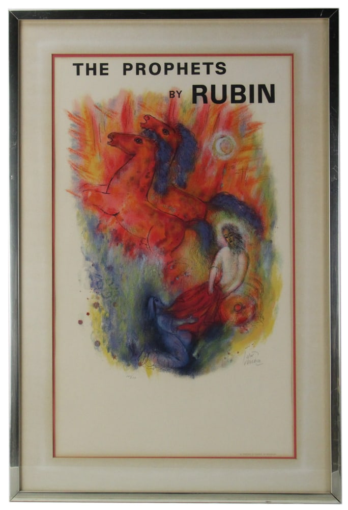 Reuven Rubin, "The Prophet" Elijah, Color Lithograph Poster (1 of 7)