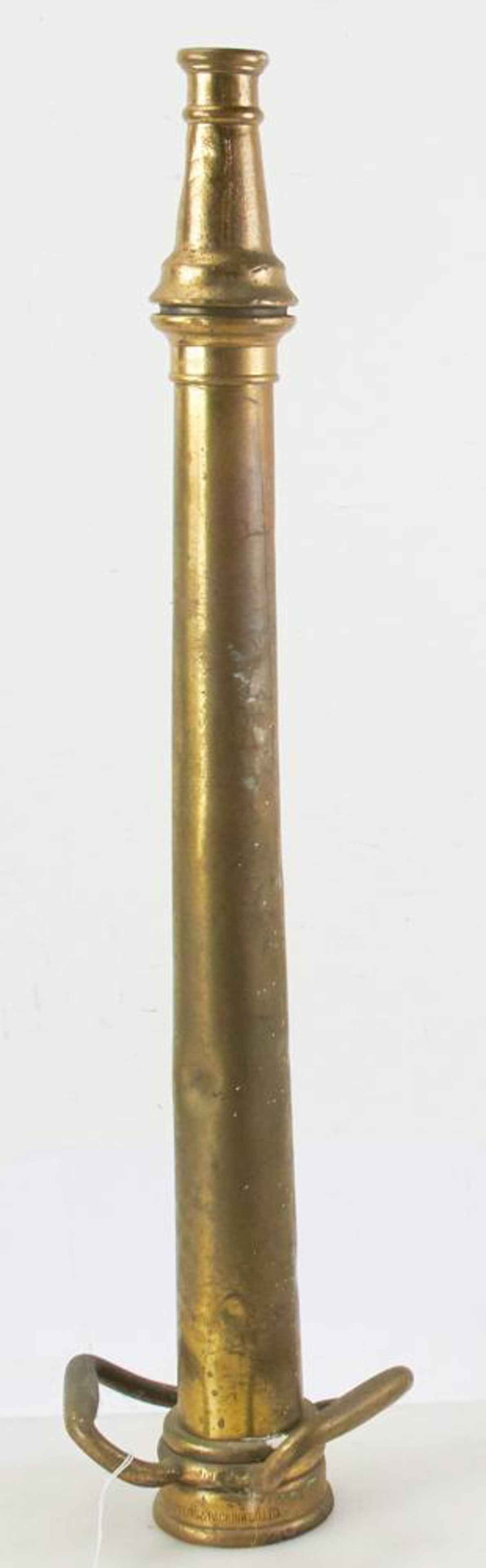 RTC-8-4-26--Brass Fire Nozzle, N.Y. Belting and Packing Co.: RTC-8-4-26--Brass fire nozzle, N.Y. Belting and Packing Co., 30" x 7". Provenance: Nahant, Massachusetts collection.