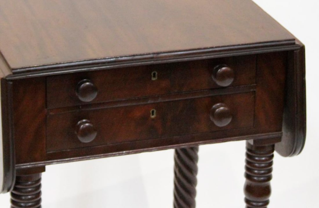 19thC Mahogany Drop-leaf Side Table - 3