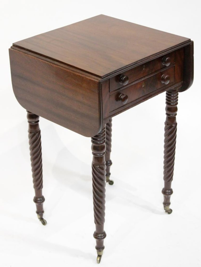 19thC Mahogany Drop-leaf Side Table - 5