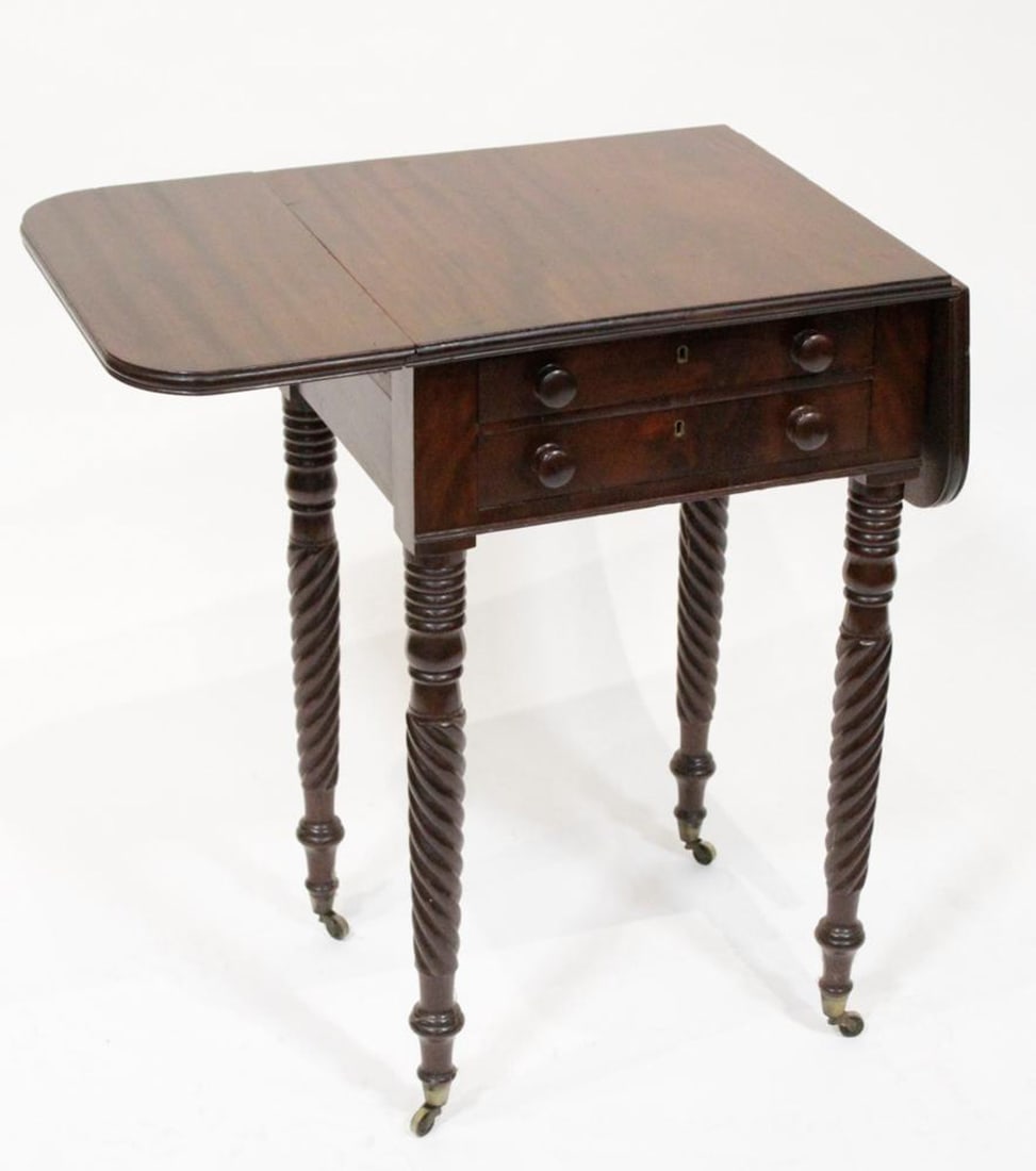 19thC Mahogany Drop-leaf Side Table - 6