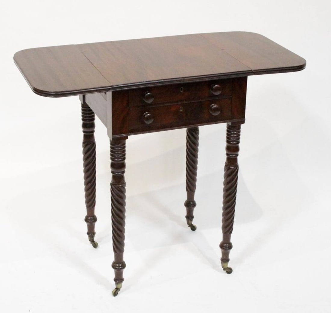 19thC Mahogany Drop-leaf Side Table - 7