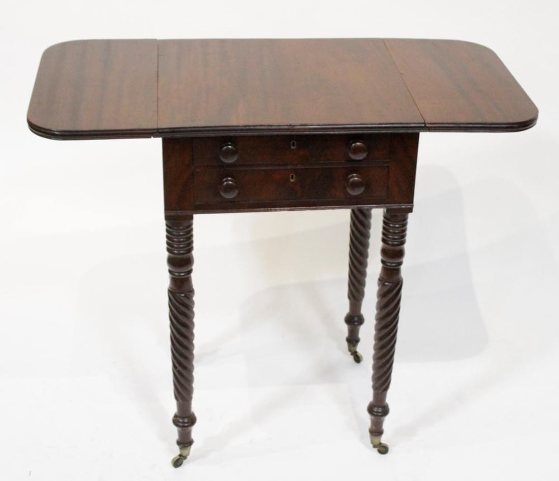 19thC Mahogany Drop-leaf Side Table - 8