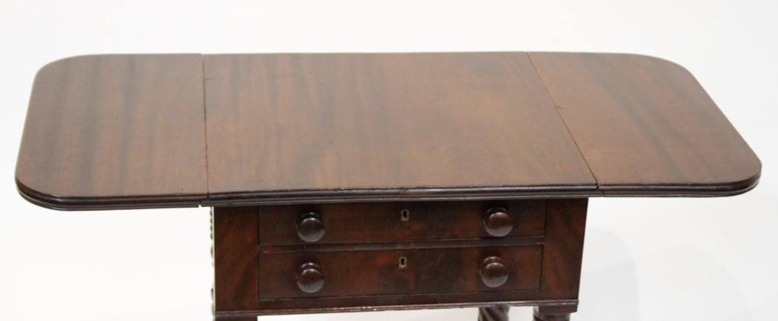 19thC Mahogany Drop-leaf Side Table - 9