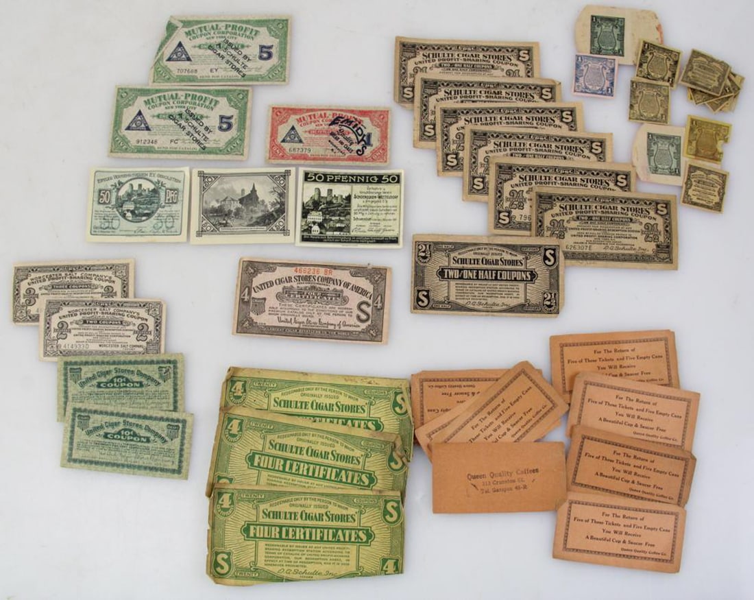 Large Group of Vintage Coupons / Certificates (1 of 6)