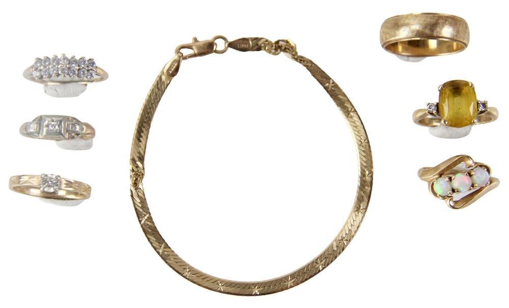 14k and 10k Yellow Gold Rings and Bracelet (1 of 13)