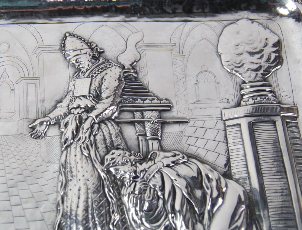 Silver Repousse Tray - 4