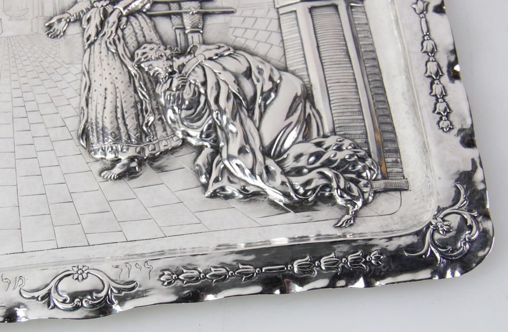 Silver Repousse Tray - 5