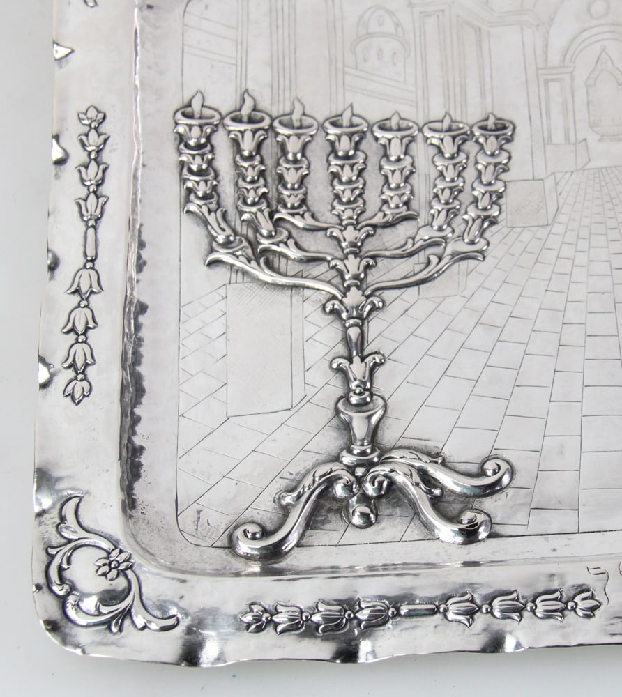 Silver Repousse Tray - 6