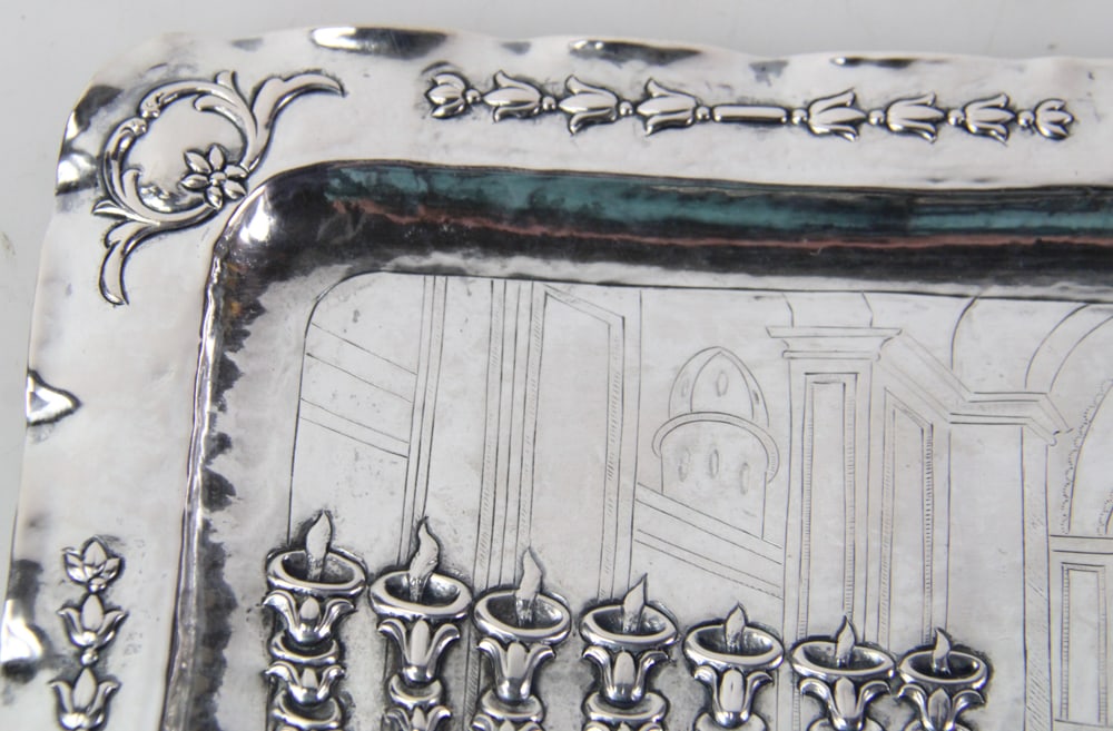 Silver Repousse Tray - 7