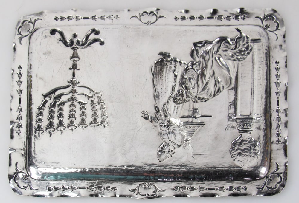 Silver Repousse Tray - 8