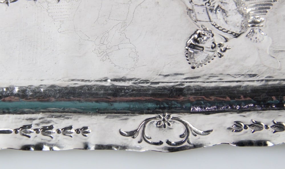 Silver Repousse Tray - 9