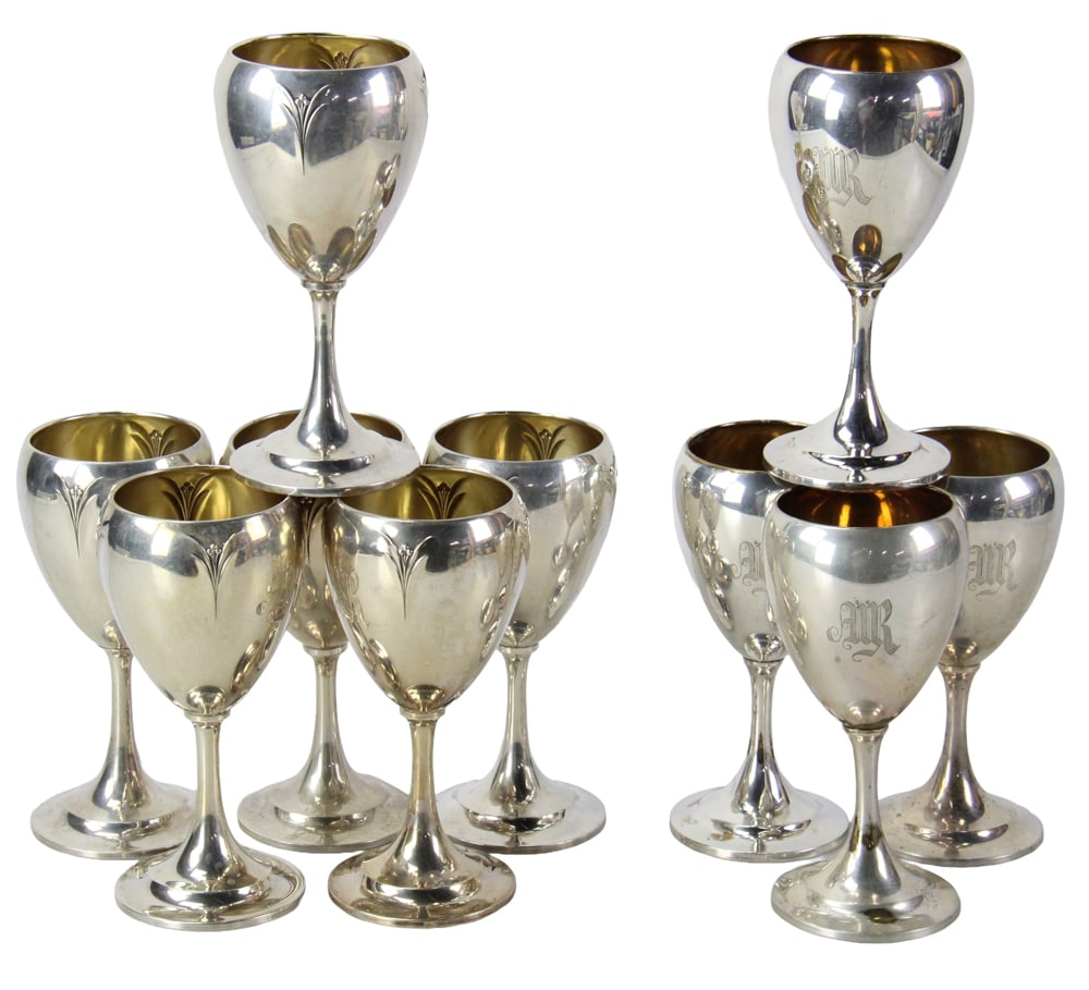 Group of Near Matched Sterling Goblets (1 of 13)