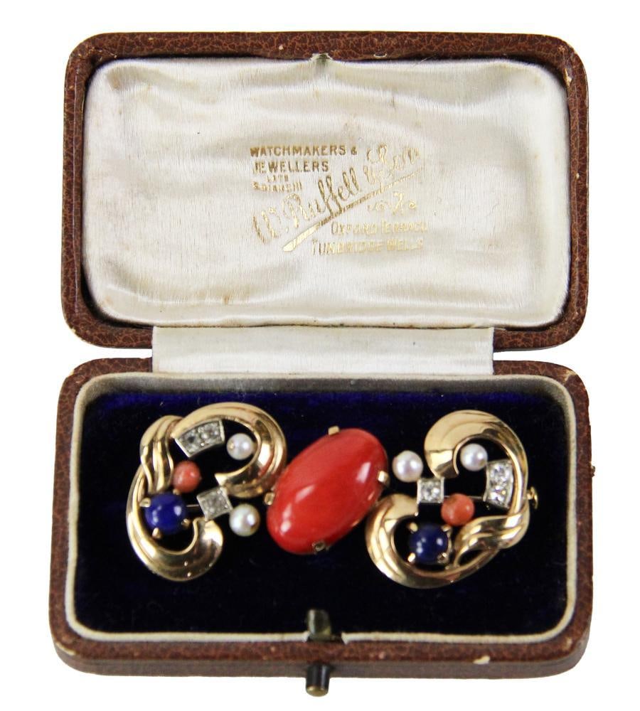 Antique Natural Coral and Pearl Brooch: Antique natural coral and pearl brooch. Approximately 11.3 grams TW. Provenance: New York City, New York collection. PLEASE NOTE: payment for silver, gold, jewelry, and coins must be made via wire