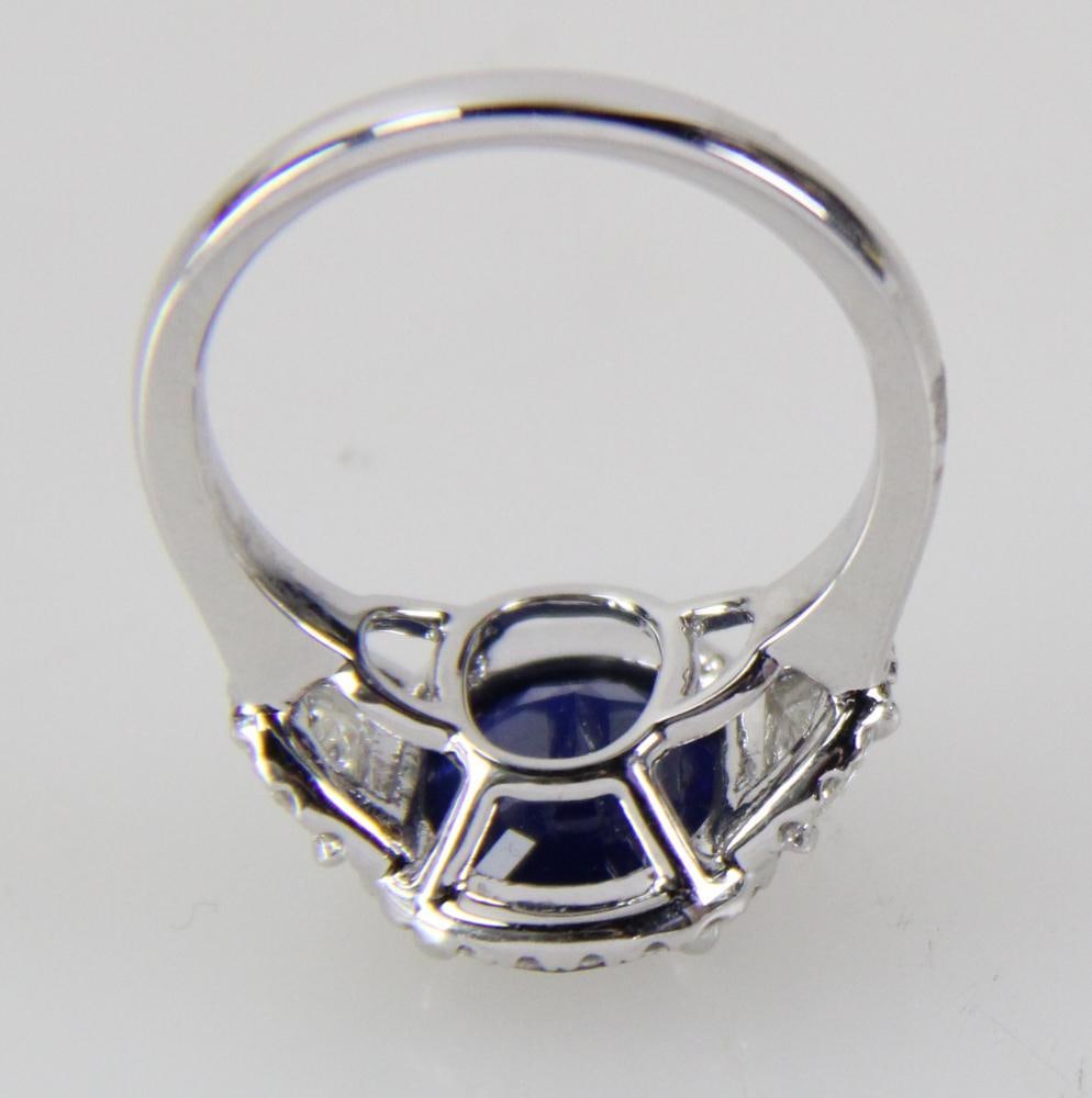 Platinum, Diamond, and Sapphire Ring - 10