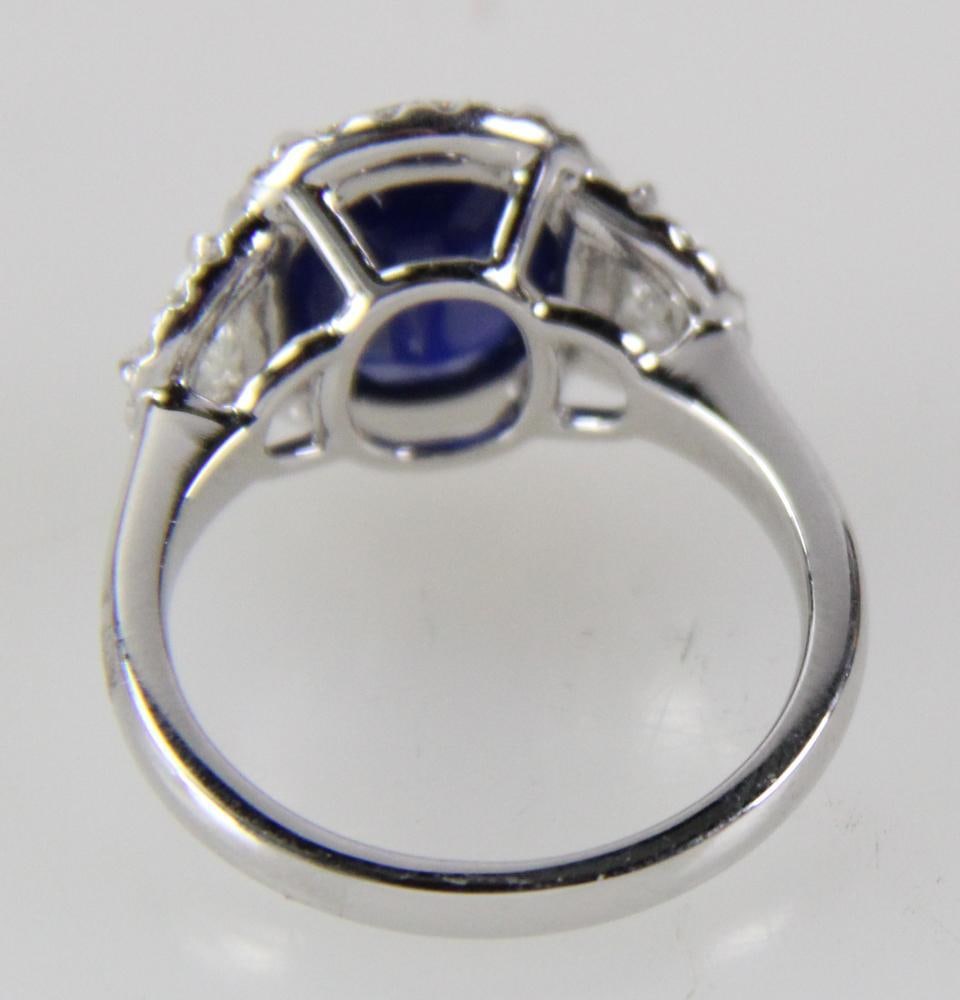 Platinum, Diamond, and Sapphire Ring - 5