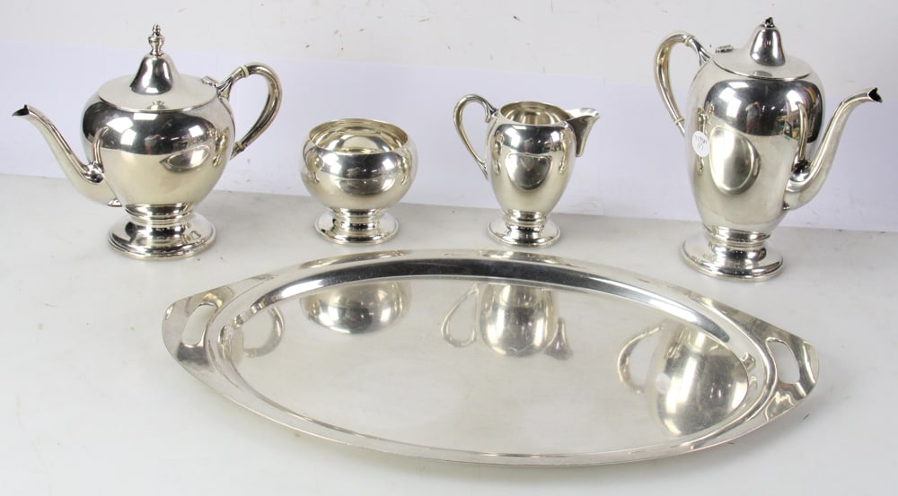 Five-piece Sterling Tea Set, "Dunkirk" Pattern - 8