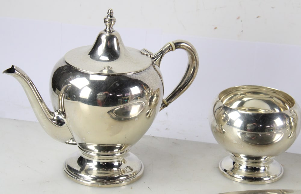 Five-piece Sterling Tea Set, "Dunkirk" Pattern - 9