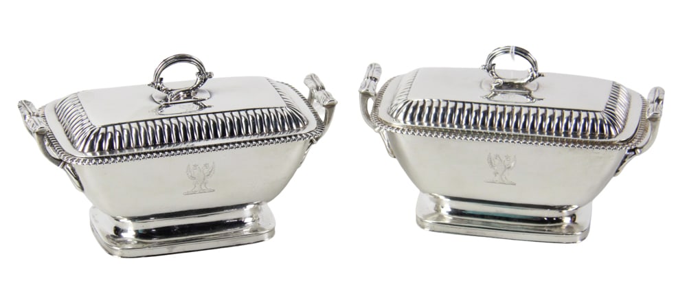 Pair of English Sterling Covered Dishes, Abraham Portal (1 of 11)