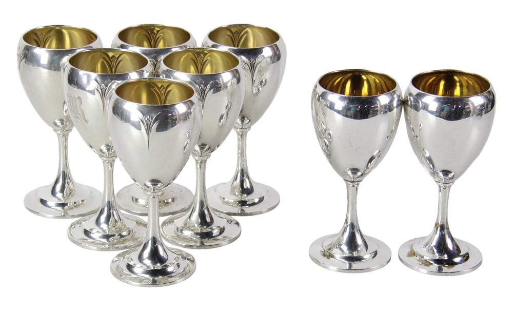 Group of Near Matched Sterling Goblets (1 of 12)