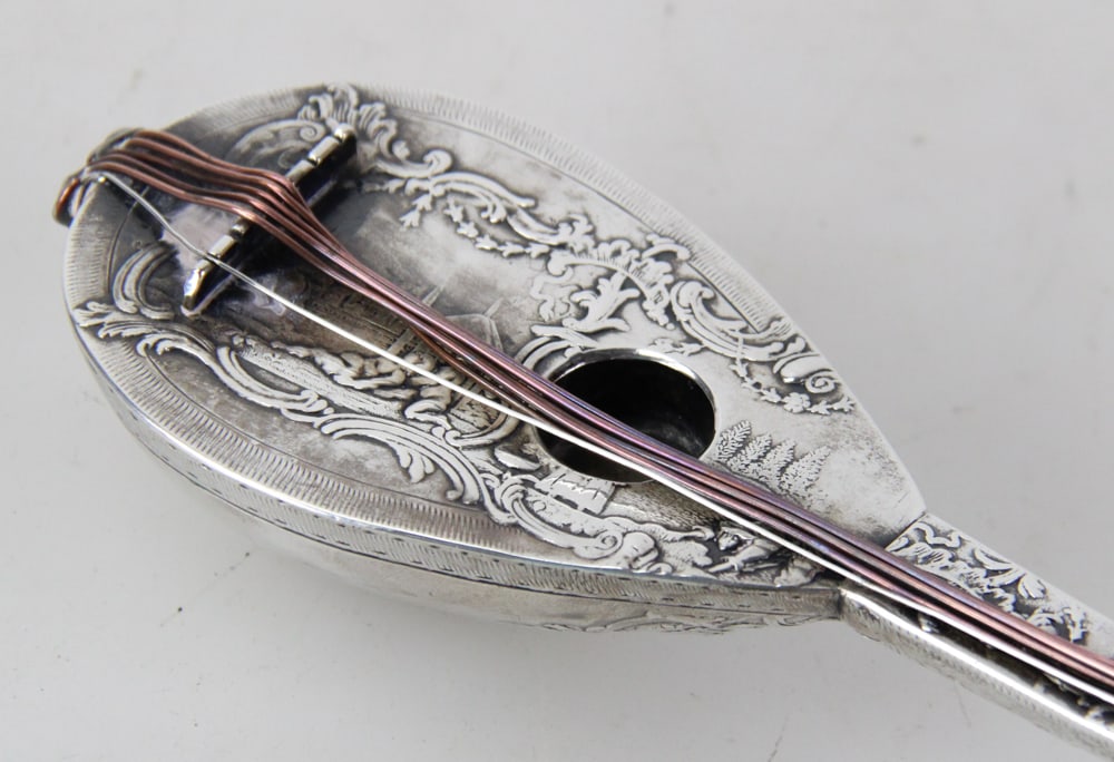 Silver Mandolin-Form Match Safe - 2