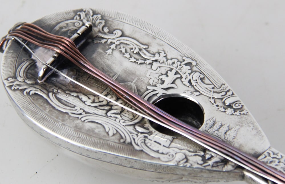Silver Mandolin-Form Match Safe - 3