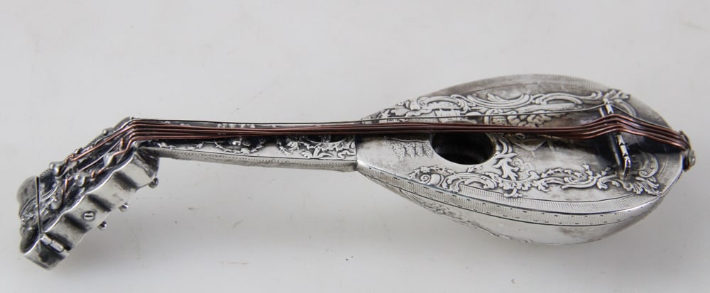 Silver Mandolin-Form Match Safe - 5