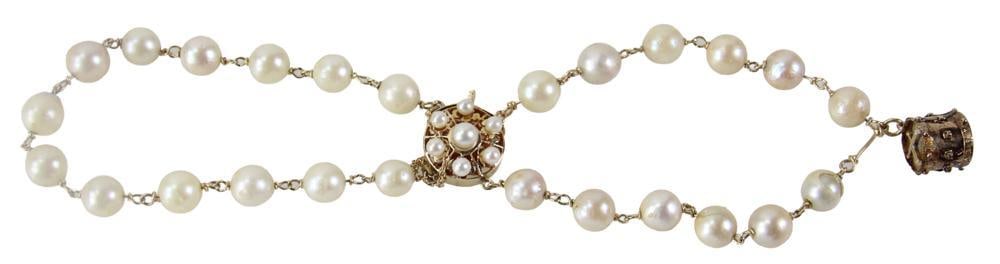 14k Yellow Gold and Pearl Double-Strand Bracelet (1 of 8)
