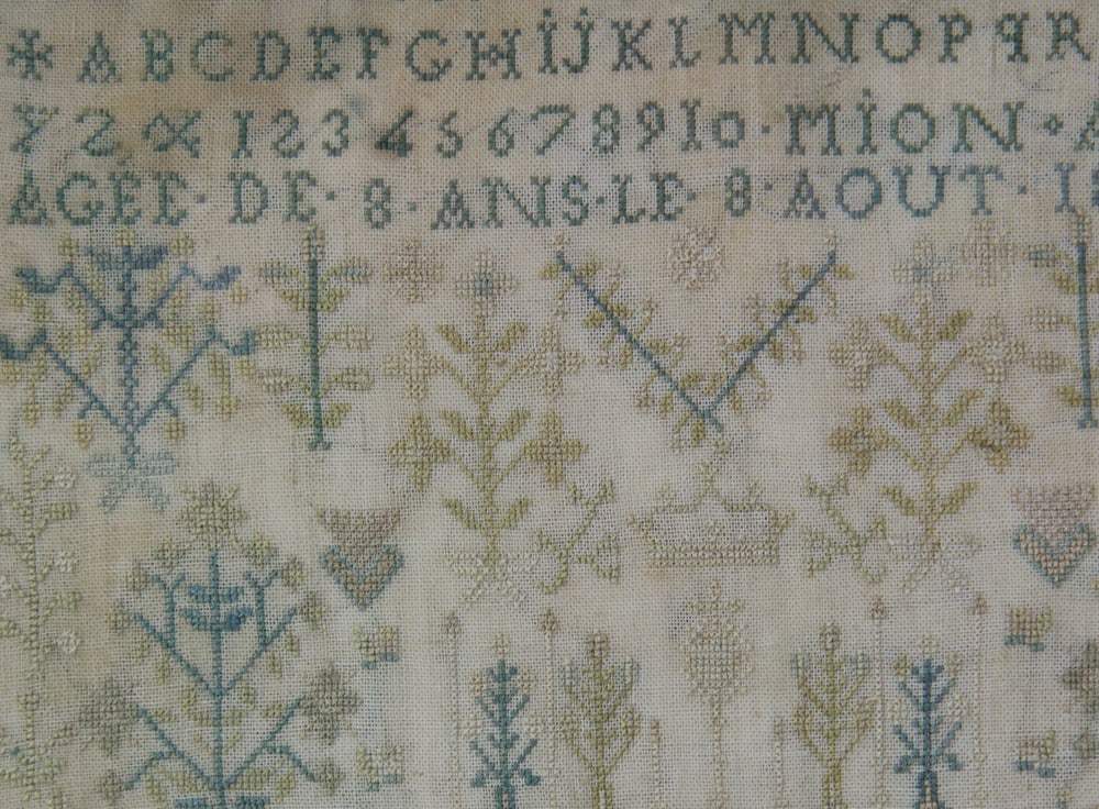 1836 French Needlepoint Sampler, Framed - 3