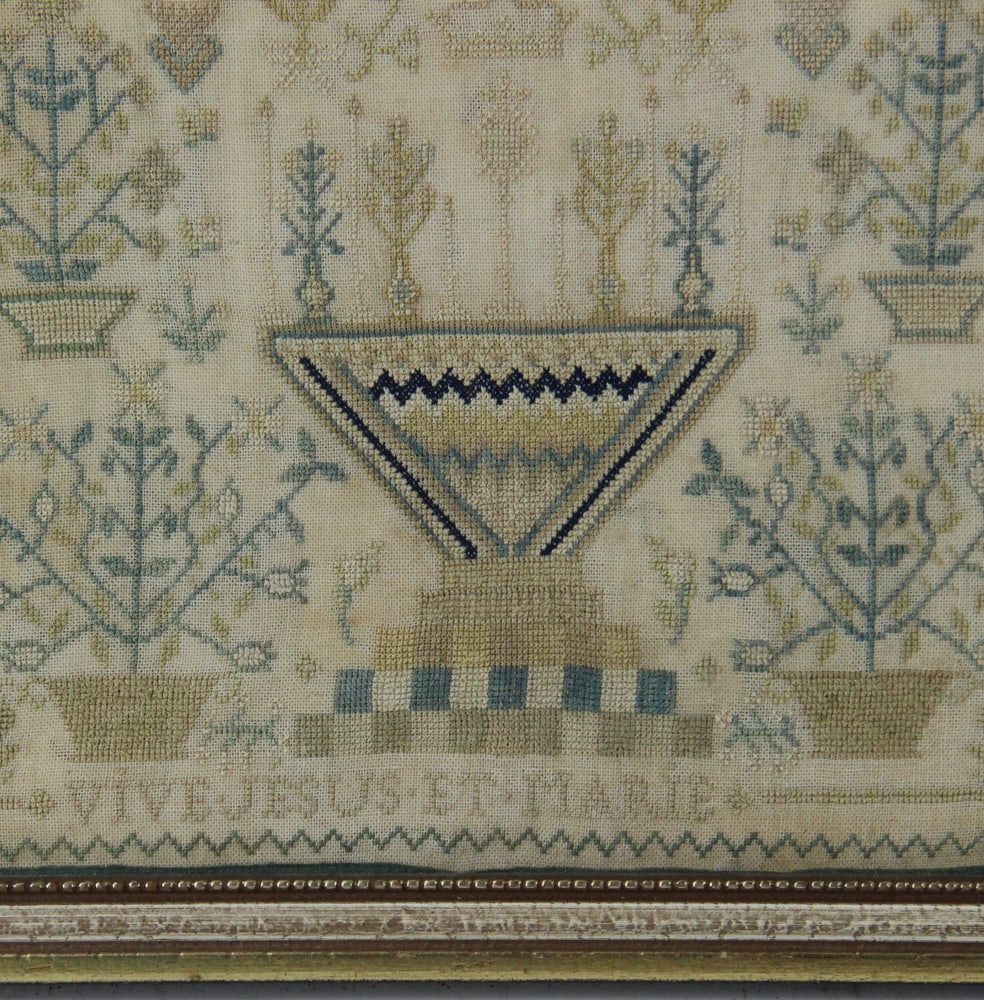 1836 French Needlepoint Sampler, Framed - 4