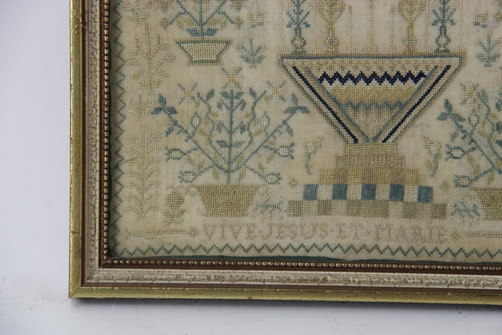 1836 French Needlepoint Sampler, Framed - 5