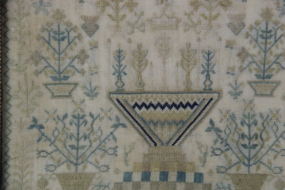 1836 French Needlepoint Sampler, Framed - 6