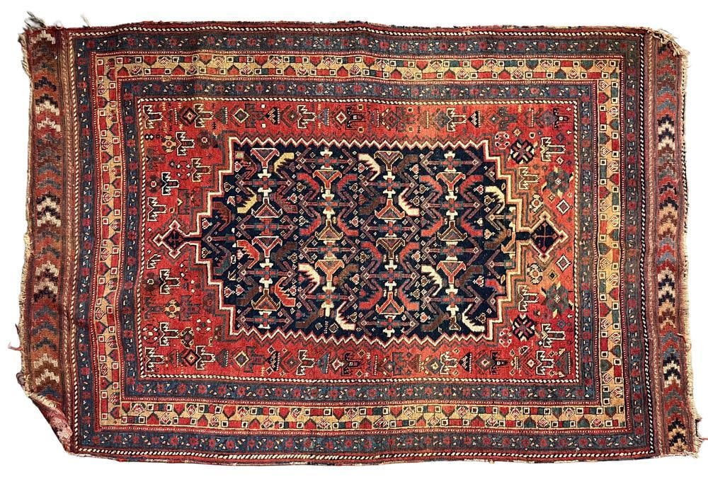 Antique Afshar Rug: Antique Afshar rug, 5' 8" x 3' 9". Provenance: Palm Beach, Florida estate.